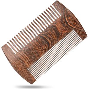 Houten baardkam fijne tanden antistatisch - heren haarverzorging accessoires - kleine houten kam - brede tanden - gezichtshaar verzorging - handgemaakte kammen.