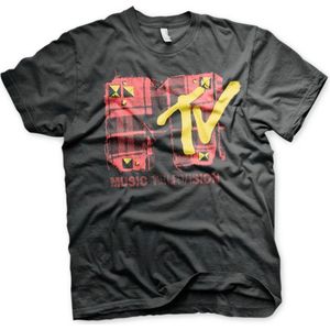 MTV Heren Tshirt -S- Plaid Zwart