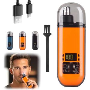 Precisie neustrimmer - Neustrimmer Basic - Wenkbrauw en Oorhaar trimmer - Neustrimmer mannen- Afspoelbare kop - oranje kleur