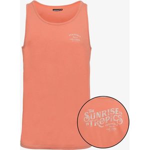 Unsigned heren singlet met backprint koraal - Oranje - Maat S