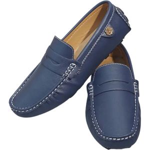 Bovista Loafers Heren - Met Hak - Herenschoenen - Instappers - Blauw - Maat 39.5