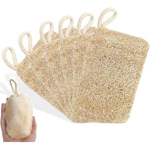 ByShane - Natuurlijke luffa-sponsen 6 stuks voor lichaamsverzorging en keukenscrub, biologisch afbreekbaar