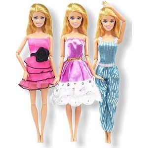 Poppenkleertjes Isa's Friends - 3 Outfits Voor Poppen -  Geschikt Voor O.a Barbie - Setje 'Iris'