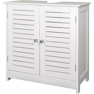 Wastafelonderkast - Badkamer - op Poten - Onderkast - Meubel - Praktische Opbergruimte - Onder de Wastafel - 60x30x60cm - Vrijstaand Toiletmeubel - Modern MDF-design - Wit