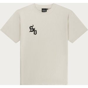 Zomers Oversized T-shirt Offwhite – Unisex – Backprint Doberman – 3D Geborduurd Logo – Streetwear – Strictly Business Clothing