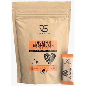 RISE & SHINE Koffie Coffee Inuline (Cichoreiwortelvezel) & Bromelaïne Coffee Detox Afvallen 3gr x 30 stuks - 90gr herbamina