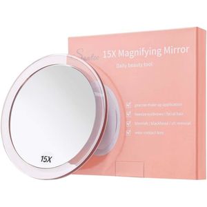 15X Vergrotende Toilet- en Reismake-upspiegel met Zuignappen - Handheld en Draagbaar