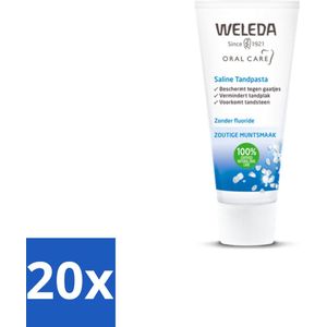 20 x WELEDA - Tandpasta Saline - 75ml - Tandpasta Saline - Mondgezondheid - Tandplak - Tandsteen - Natuurlijke Tandpasta