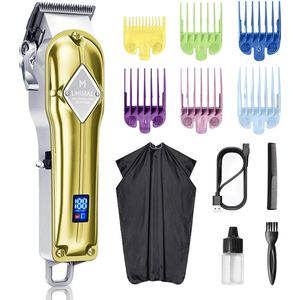 Tondeuse - Tondeuse Mannen - Hoofdhaar - Baardtrimmer - Draadloos - Lange Batterijduur - Digitaal Display - Regenboog