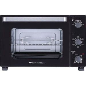 CONTINENTAL EDISON CEMF35B4 - Elektrische mini-oven 35L zwart - 1500W - Draaispit, Natuurlijke convectie