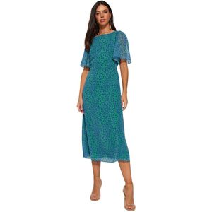 Trendyol A-Lijn Chiffon Midi-Geweven Jurk Met Engelenmouwen En Veelkleurige Dierenprint Twoss23El01372