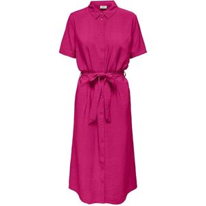 Jacqueline de Yong Jurk Jdysoul Life S/s Shirt Midi Dress W 15317408 Fuchia Purple Dames Maat - XL