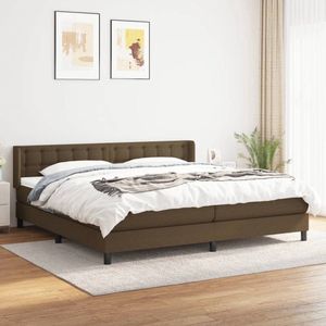 vidaXL Boxspring met matrassen - 200x200 cm Boxspringbed - Donkere Kleuren - Pocketveer Matras - Middelhard Matras - Tweepersoonsbed