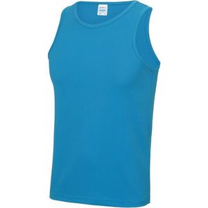 Sport singlet/hemd blauw voor heren - Hardloopshirts/sportshirts - Sporten/hardlopen/fitness/bodybuilding - Sportkleding top blauw voor mannen L (42/52)