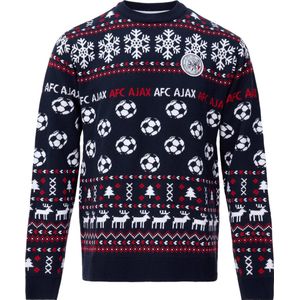 Ajax-kersttrui navy rood