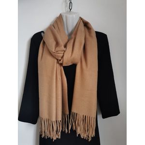 Sjaal – Pashmina - Camel - wintersjaal - Warm - Zacht - Unisex - 180X70cm - gratis sjaal ring van twv € 7.99