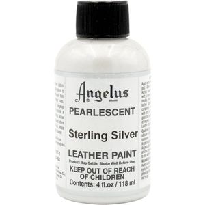 Angelus Leather Acrylic Paint - textielverf voor leren stoffen - acrylbasis - 118ml - Parelmoer Zilver