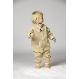 Ducksday - Fleecepak - Onesie voor kinderen - unisex - Lichtbruin - maat 86/92
