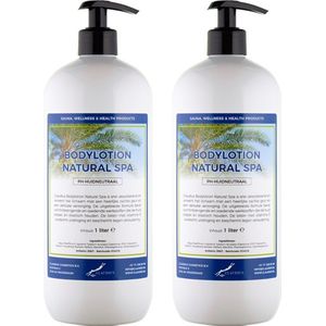 Bodylotion Natural Spa 1 Liter - met gratis pomp - set van 2 stuks