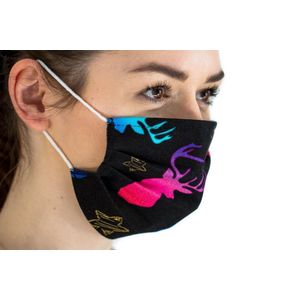 Mondkapje wasbaar - Kerst mondkapje - Rendier Glow - Herbruikbaar mondkapje - Stoffen mondmasker - Katoen - Niet-medisch mondkapje