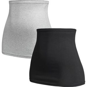 buikband voor zwangere vrouwen nierwarmer - Set van 2 – Zwangerschap - zwangerschaps buikbanden - shirt verlenging voor zwangerschap - Rugwarmer - Zwart--Grijs - 6300