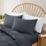 Bamboebaas premium bamboe kussenslopen - Charcoal grey - 60x70 cm