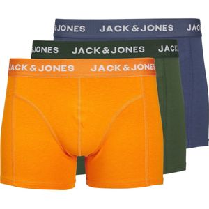 Jack & Jones Heren Boxershorts Trunks JACKEX Oranje/Groen/Blauw 3-Pack - Maat L