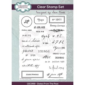 Creative Expressions Clear stamp - Data vintage - A5 - Set 34 stempels