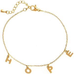 Armband Hope - bedeltjes - cadeau voor vrouw - goudkleurig - bedelarmband
