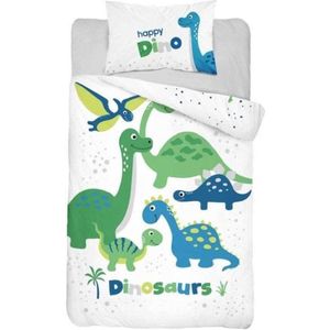 Mayamoo - Ledikant dekbedovertrek - Dinosuars - Baby dekbed - 100x135 cm