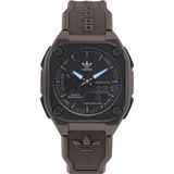 Adidas Street City Tech One AOST22546 Horloge - Rubber - Bruin - Ø 45 mm