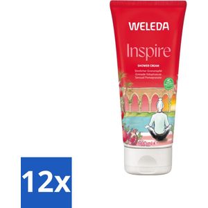 12 x WELEDA - Douchecrème Granada Inspire - Granaatappel - 200 ml - Douchecrème - Granaatappel - Weleda - Biologische - Natuurlijke Verzorging