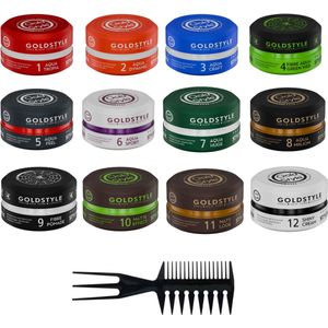 Haar Wax Mannen - Haar Wax - Hair Wax Gold Style Hair Styling Wax ( 12 Stuks + Een Styling Kam) 1800 ML