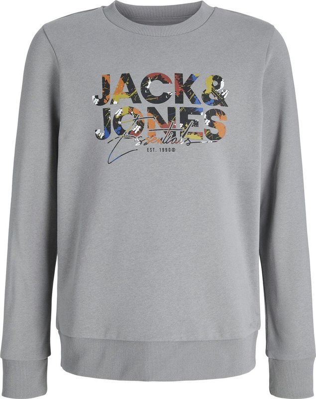 Jack & Jones - JJGEPLAS - Sweatshirt - Mosterd - Grijs - Oranje - Zwart