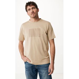 T-shirt With Chest Print SS Mannen - Zand - Maat M