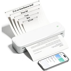 Thermal printer - Thermische Printer A4 – Compatibel Met 5 Maten - Draagbare Draadloze Printer - Portable Printer Wireless - Bluetooth