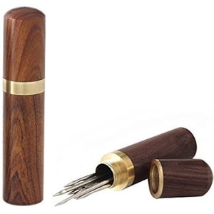 2-Pack Houten Tandenstokerdoos Draagbare Tandenstokerhouder Mini Tandenstokerdoos Zakje