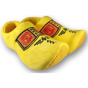 Klomppantoffel / Klompslof  Geel met bies  - maat 39-41