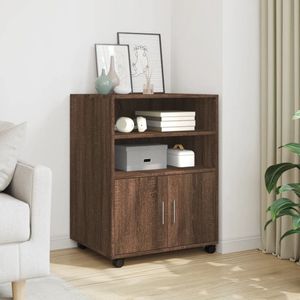 vidaXL Rolkast - 60x48x81 cm - Bruin Eiken - Hout Rolkast - Rolkasten - Rolkastje - Rol Kastje