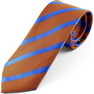 Tailor Toki Oranje gestreepte zijden stropdas voor heren