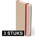 3x Luxe schriften rood elastiek A6 formaat - notitieboekjes