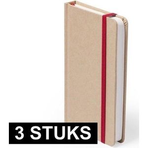 3x Luxe schriften rood elastiek A6 formaat - notitieboekjes