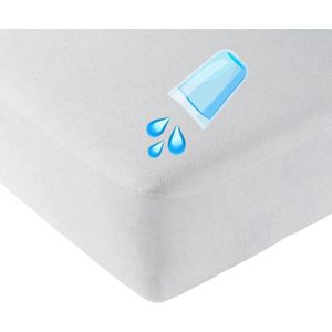 Waterdicht Matrasbeschermer-Hoeslaken-Molton-flanel-100% katoen -Antibacteriëel-Rondom Elastiek-Wit- Voor Boxspring-Waterbed-200x200+40cm