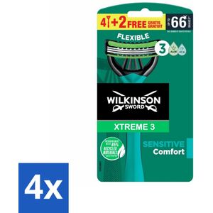 Wilkinson - Wegwerpscheermesjes - Xtreme 3 Sensitive Comfort - Voor Gevoelige Huid - 6 mesjes - Voordeelverpakking - 4 stuks