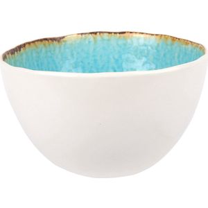 Cosy & Trendy Soepkommen / Kommen Laguna Azzurro – Ø 14 cm / 600 ml – 4 stuks – Bevat 4 soepkommen / kommen – Azzurro kleurig aardewerk met unieke textuur – Vaatwasser- en Magnetronbestendig