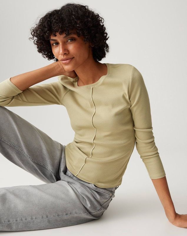 OPUS - Sadalie - Shirt met Lange Mouwen - Riblook