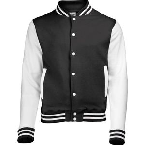 AWDis Varsity jacket, Jet Black/White, Maat M