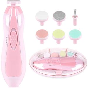 Scoby - Baby Nagelvijl - Elektrische Nagelvijl - Baby Nagelverzorging - Baby Nagelknipper - Ook Voor Volwassenen - LED Licht - Baby Cadeau - Roze