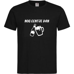 T-shirt Unisex Volwassenen Grappig Tekst ""Nog eentje dan"" Op Voorkant | korte mouw | Zwart/wit | maat XL