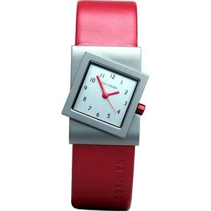 Rolf Cremer Turn - horloge - dames - rood - witte wijzerplaat - zwarte wijzers - cadeautip